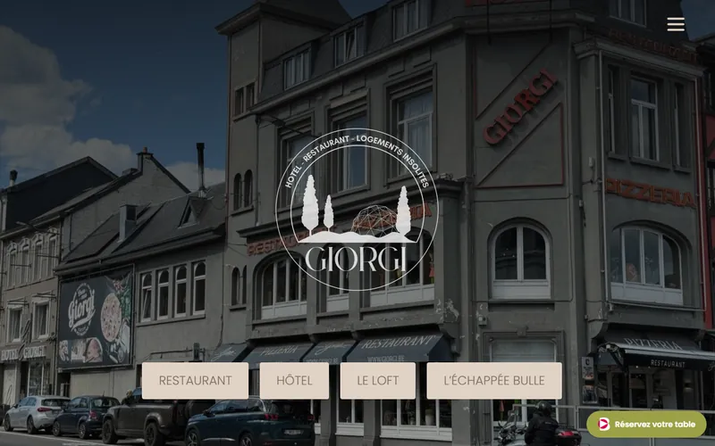 Page d’accueil du site Hôtel Restaurant Giorgi réalisé par R1-Company
